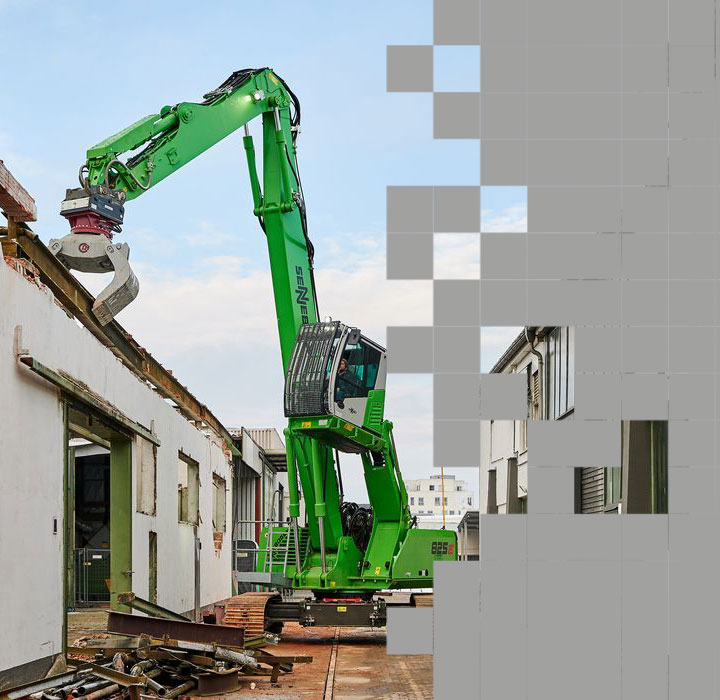 sennebogen hydraulic oil demolition crane